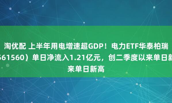 淘优配 上半年用电增速超GDP！电力ETF华泰柏瑞（561560）单日净流入1.21亿元，创二季度以来单日新高